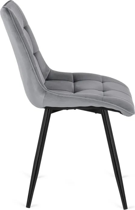Krzesło Tapicerowane do Jadalni RIO Szare Welurowe Nowoczesne Loft