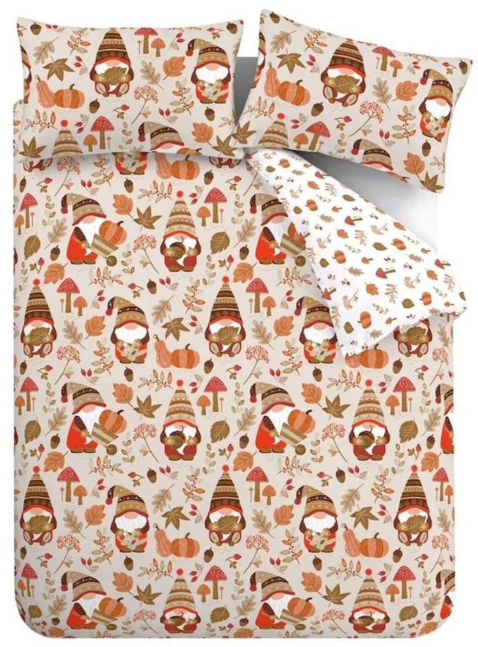 Pomarańczowo-brązowa pościel dwuosobowa 230x220 cm Woodland Gonks – Catherine Lansfield