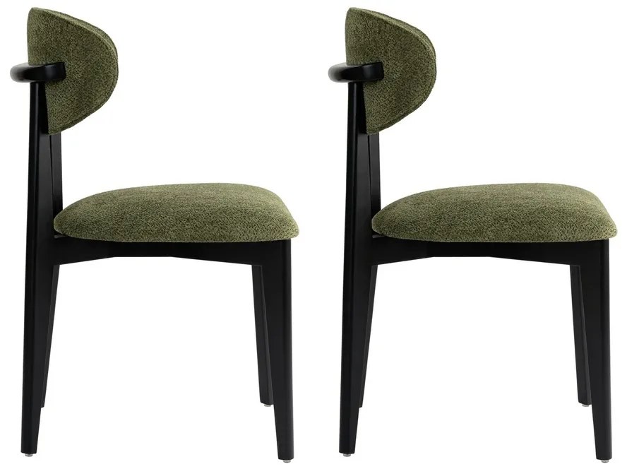 Zestaw krzeseł do jadalni Lionte Green and Black,2 szt.
