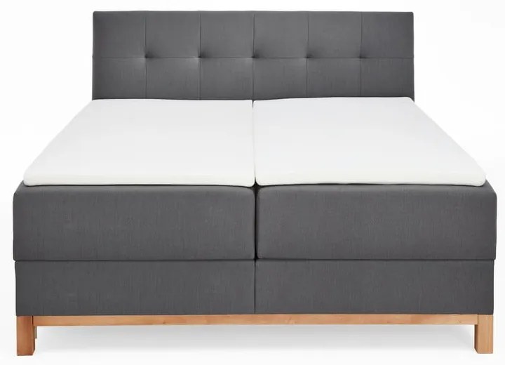 Ciemnoszare łóżko boxspring ze schowkiem 180x200 cm Catania − Meise Möbel