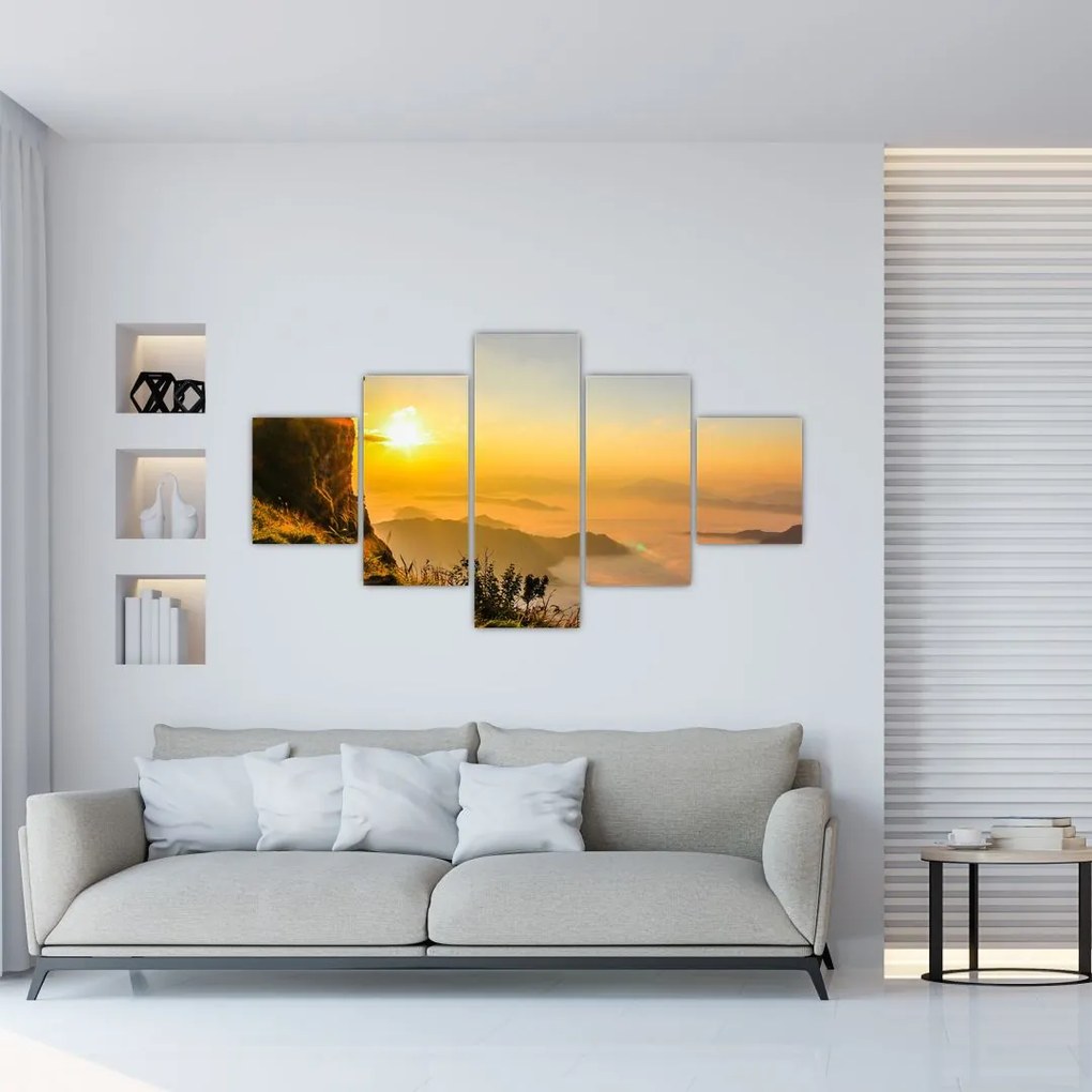 Obraz doliny w porannej mgle (125x70 cm)