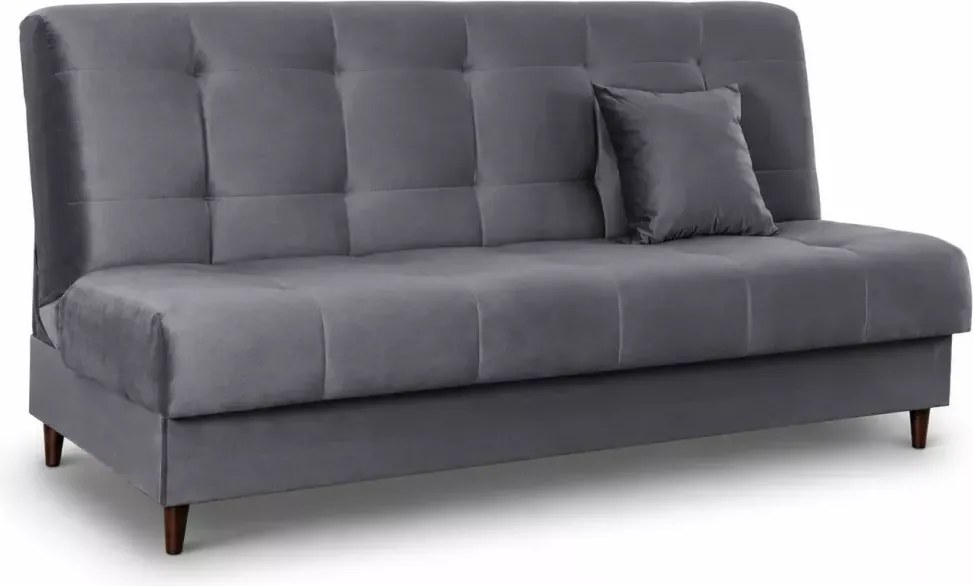 Sofa rozkładana Cypria z pojemnikiem na pościel i funkcją spania – welur Paros, elegancka