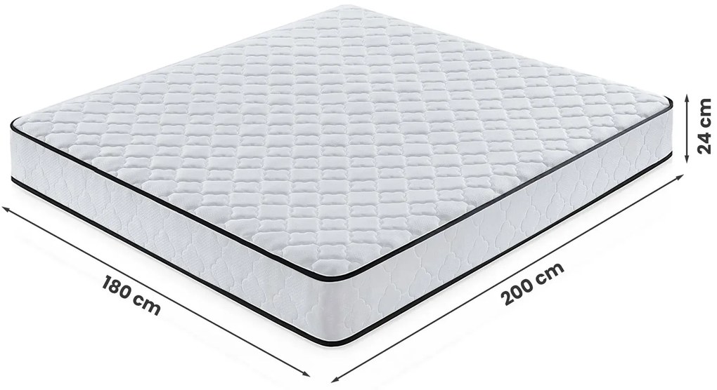 Materac sprężynowy 180x200 cm z pokrowcem W2-D22