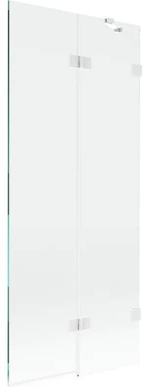 Mexen Lunar parawan nawannowy 2-skrzydłowy prawy 80 x 150 cm, transparent, biały - 897-080-100-20-00-P