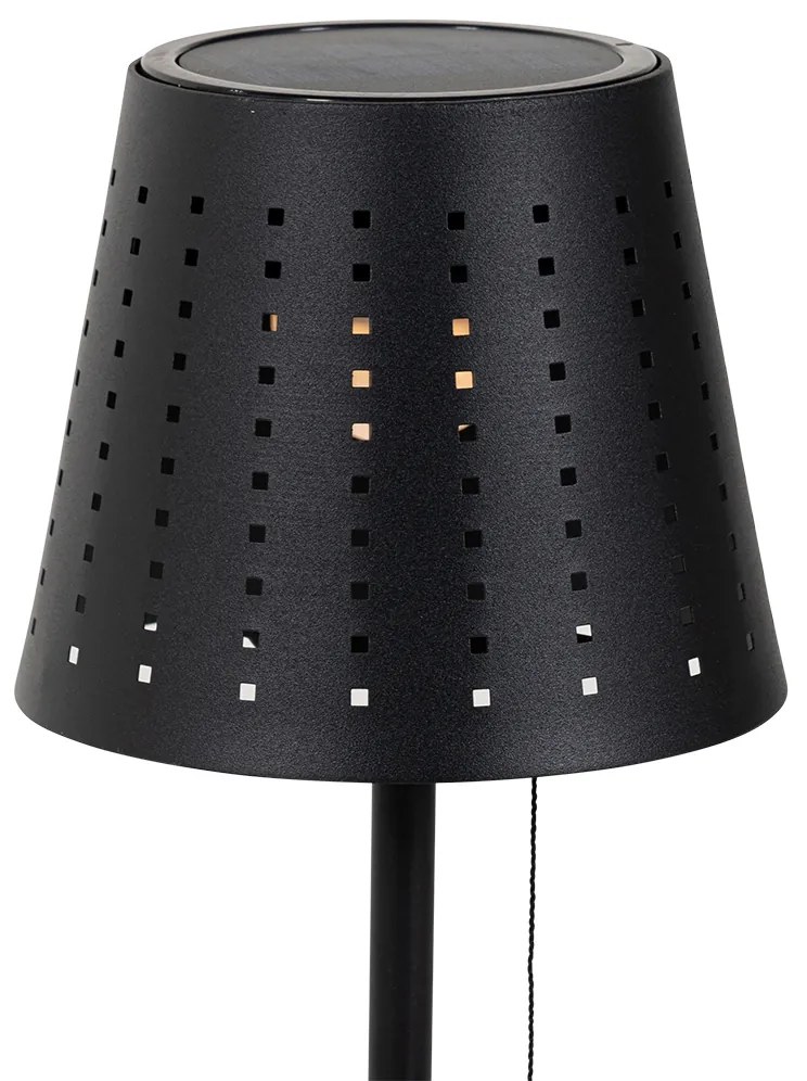 Zewnetrzna Lampa stołowa zewnętrzna czarna w tym LED 3-stopniowy ściemniacz ładowalna i solarna - FerreDesignerski Oswietlenie zewnetrzne