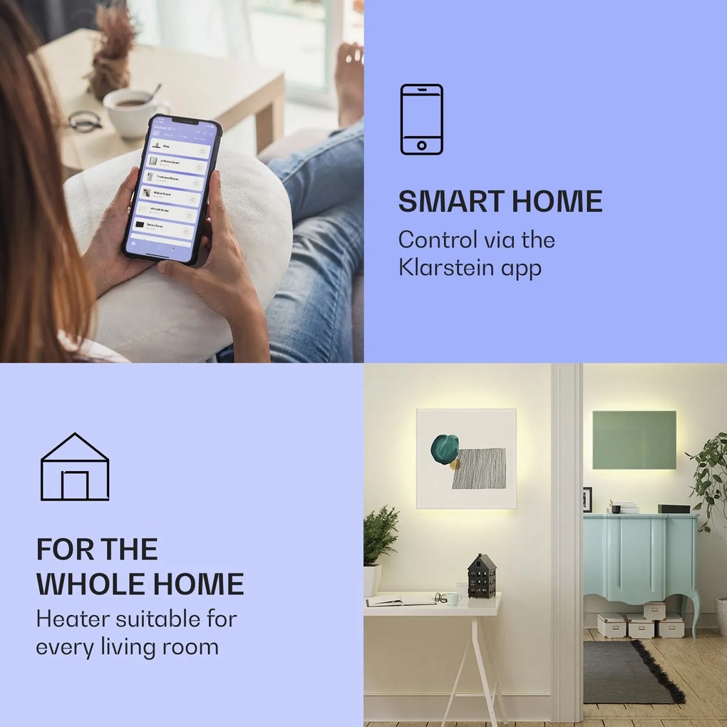 Klarstein Mojave 750 Smart Panel grzewczy na podczerwień 2 w 1