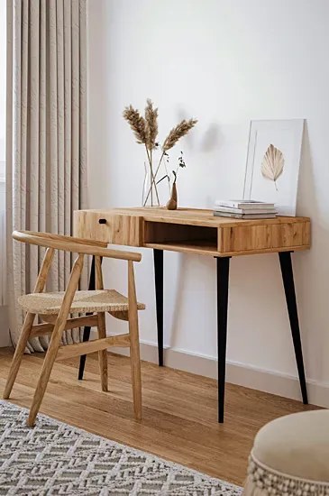 Minimalistyczne skandynawskie biurko 100 cm dąb craft - Esto 5X
