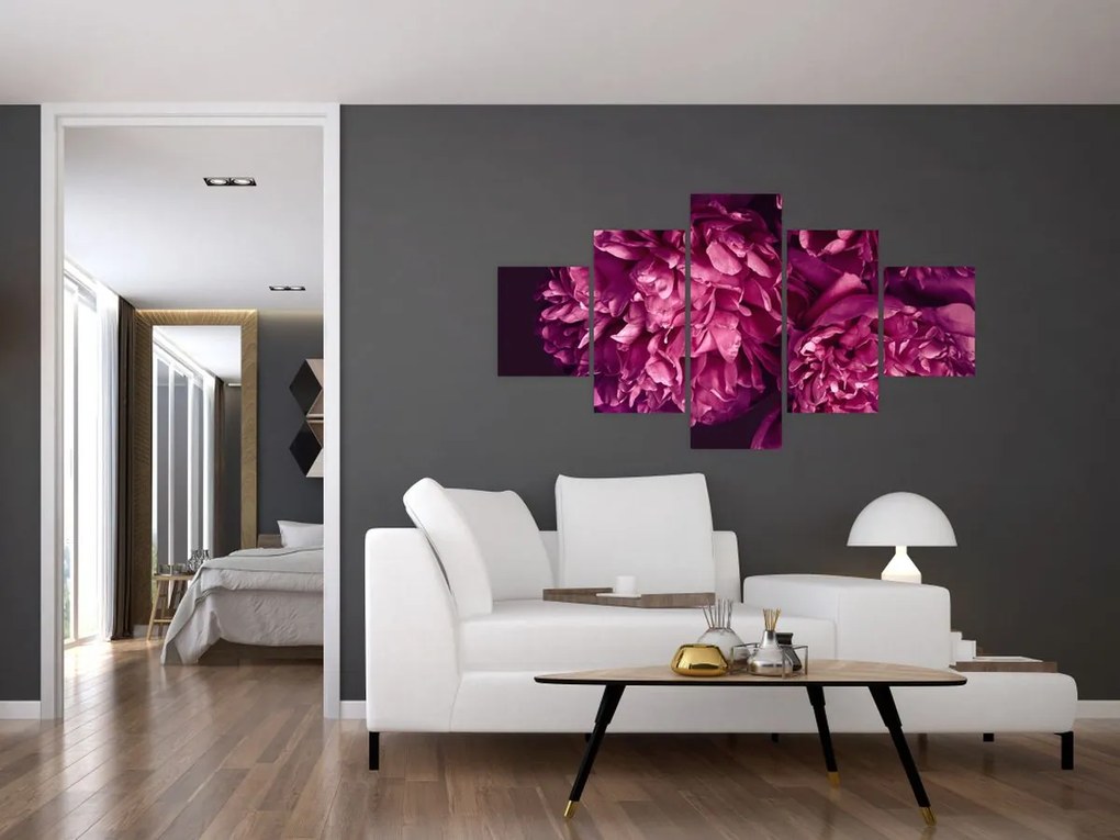 Obraz - Kwiaty piwonii (125x70 cm)