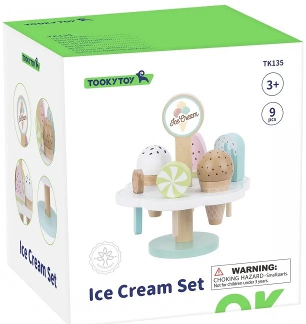 Tooky toy drewniane lody magnetyczne na stojaku