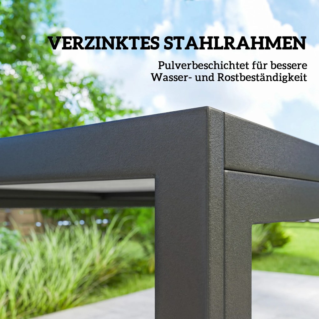 Outsunny Zestaw mebli ogrodowych komplet wypoczynkowy 150 x 80 cm stół z 6 oddychającymi krzesłami wygląd drewna stalowy stelaż Czarny | Aosom PL