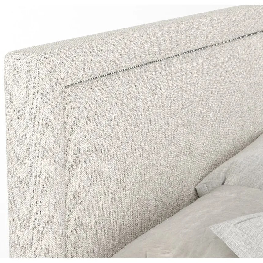 Beżowe łóżko kontynentalne ze schowkiem 200x200 cm Lavenda – Maison de Rêve
