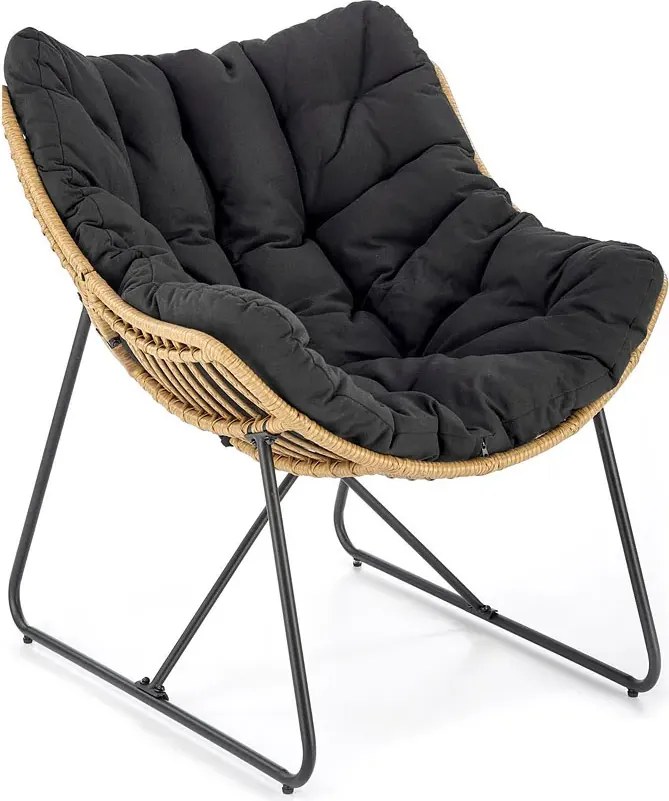 Rattanowy fotel wypoczynkowy w stylu boho M7-D29