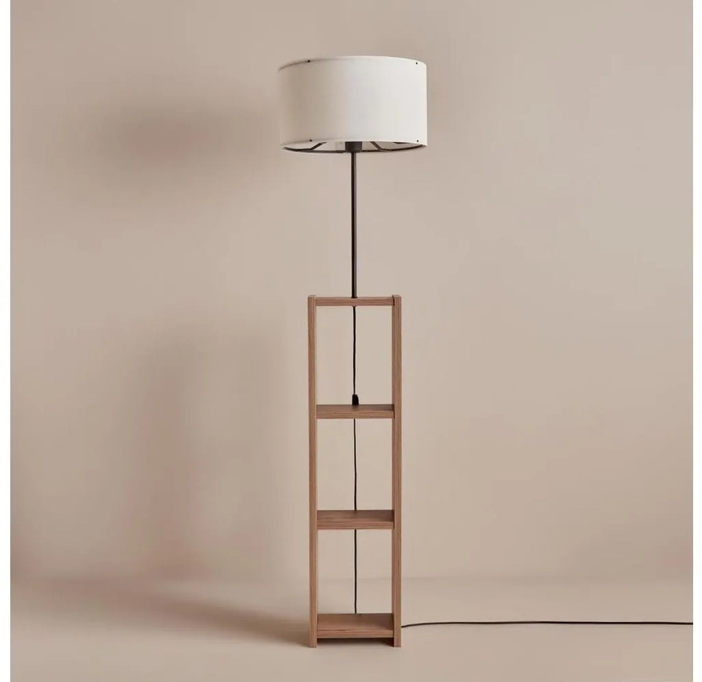 Lampa stojąca AYD 1xE27/40W/230V brązowa/biała