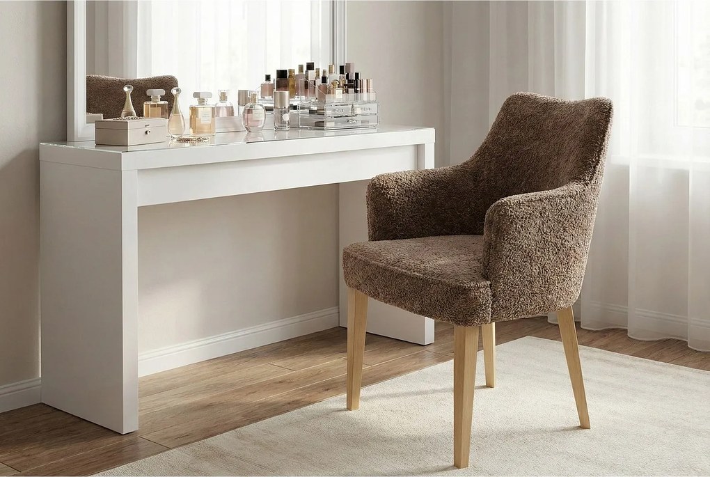 Nowoczesne krzesło Diamond z podłokietnikami i drewnianymi nogami