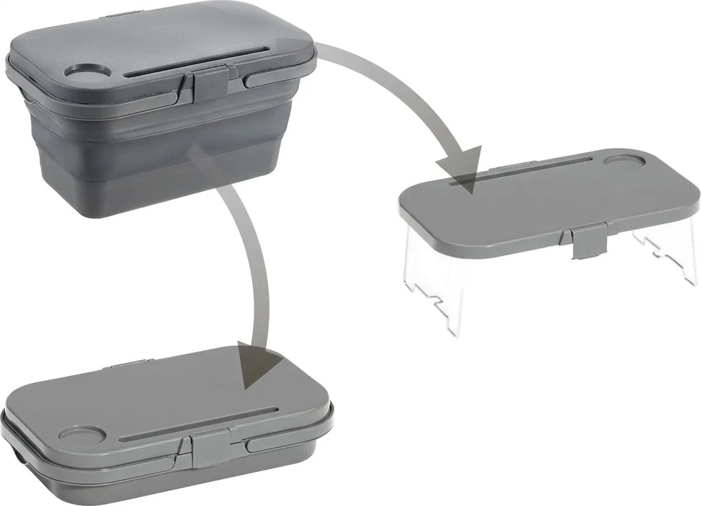 Składany kosz piknikowy TRIGO 3w1, szary