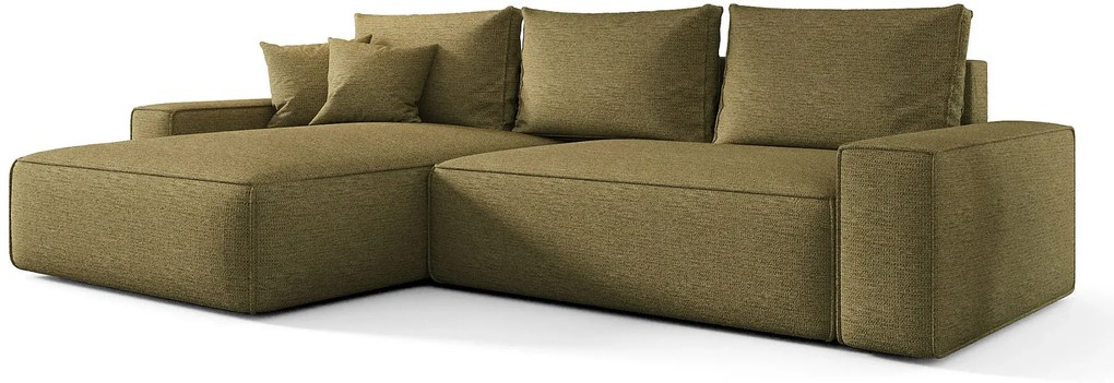 Zielony narożnik z pojemnikiem na pościel E6-K22