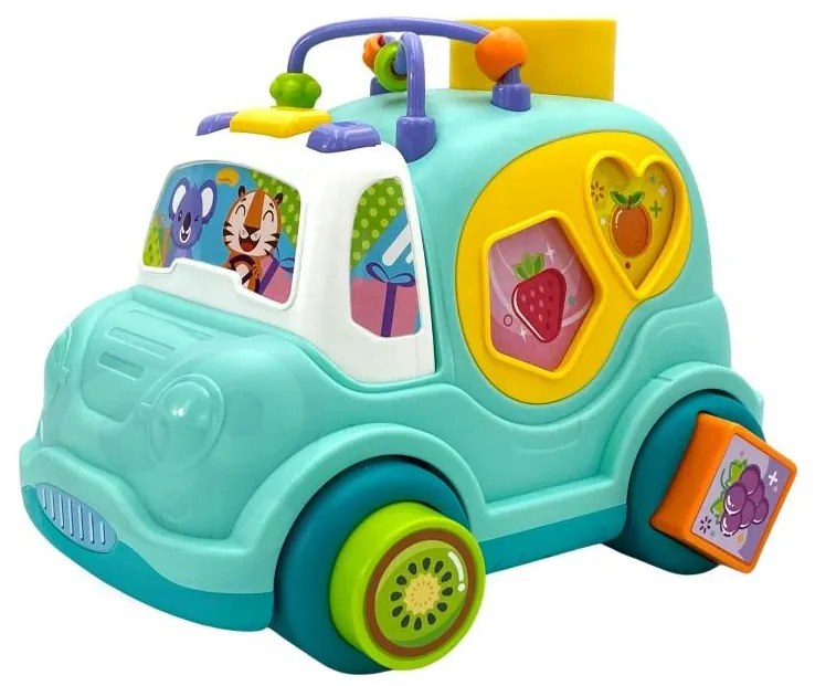 Woopie baby interaktywny samochodzik muzyczny sorter montessori niebieski