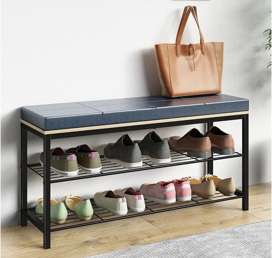 Metalowa drewniana półka na buty Taliro