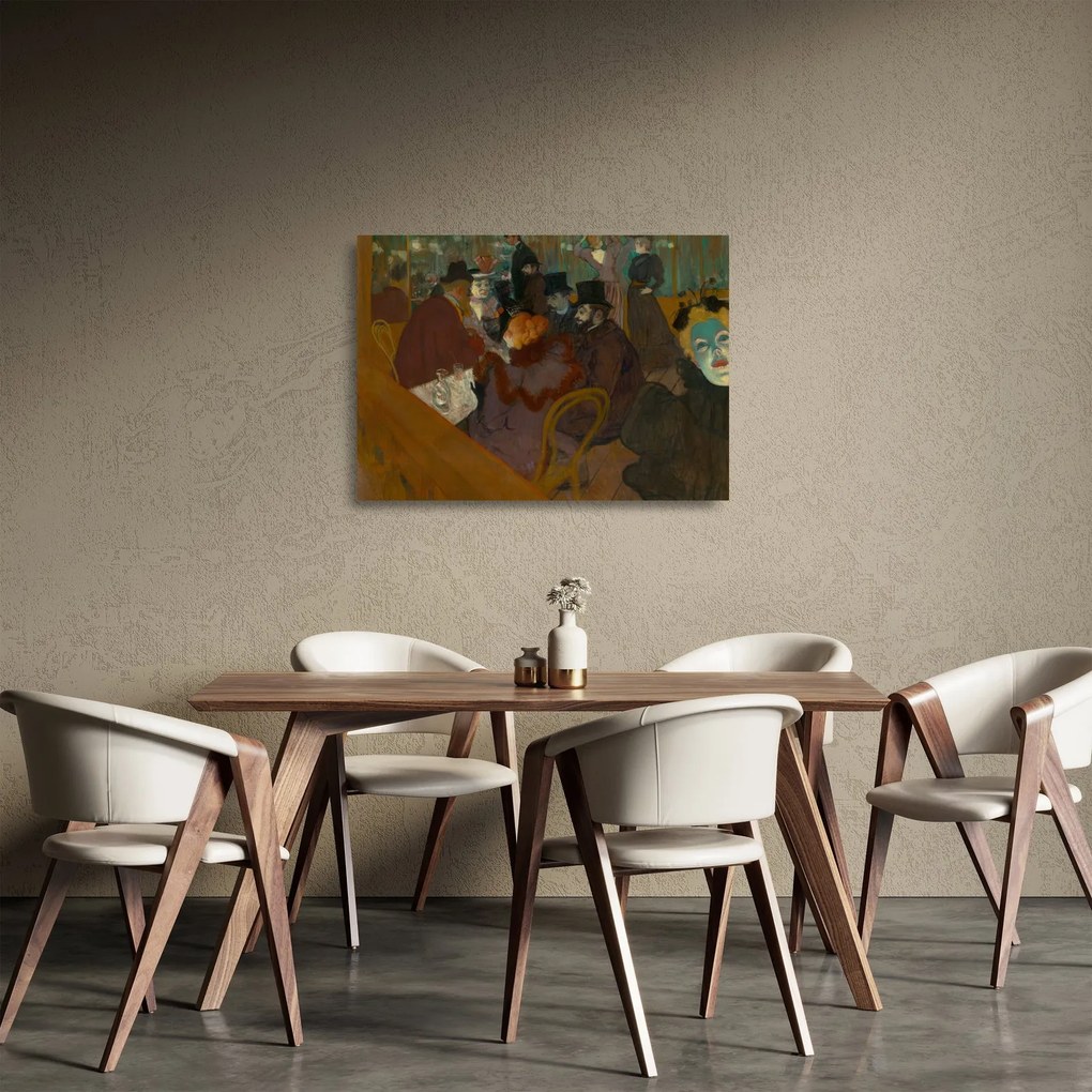 Obraz na szkle - Henri de Toulouse-Lautrec, At the Moulin Rouge, reprodukcje (70x50 cm)