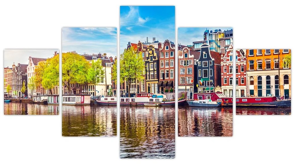 Obraz - Tańczące domy, Amsterdam (125x70 cm)