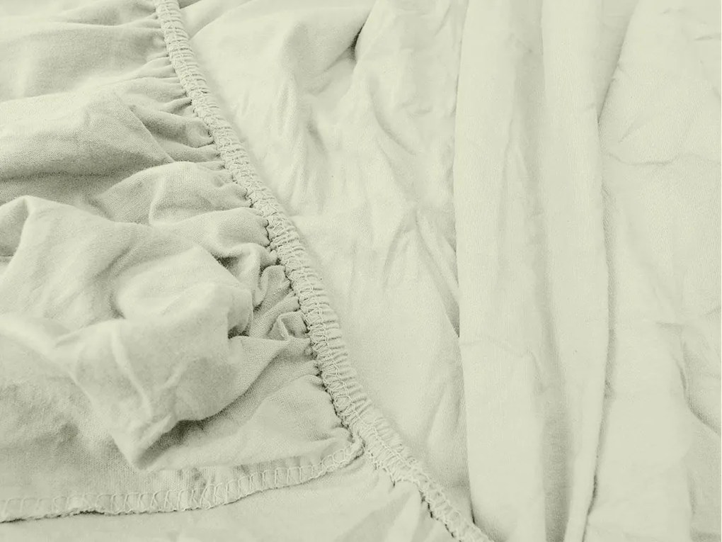 PrzytulneMieszkanie.pl Prześcieradło z dżerseju jasnokremowe 90 x 200 cm