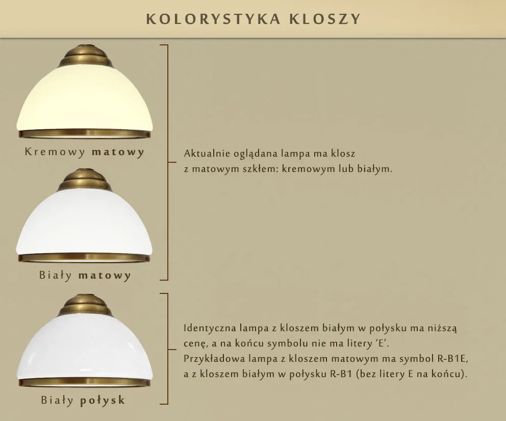 Stylowy kinkiet z mosiądzu SR-K1E