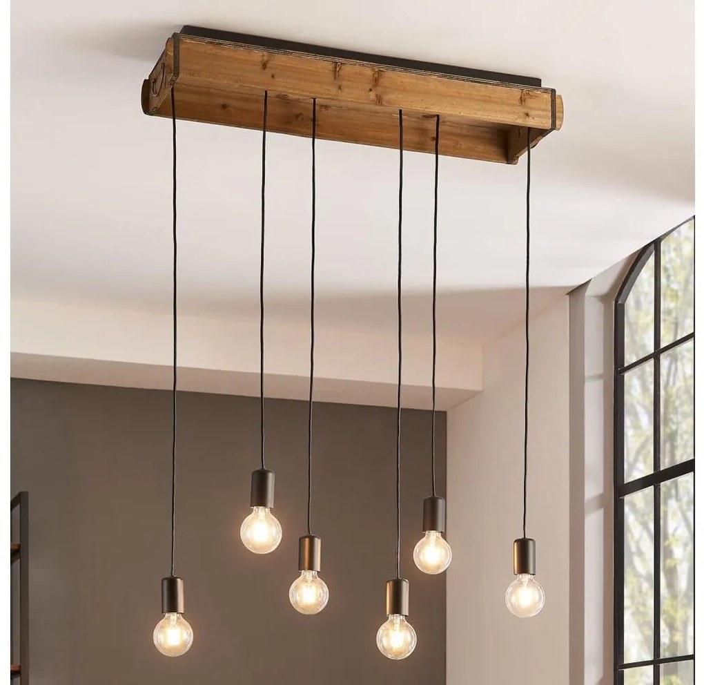 Eglo 43592 - Żyrandol na lince WOOTTON 6xE27/40W/230V