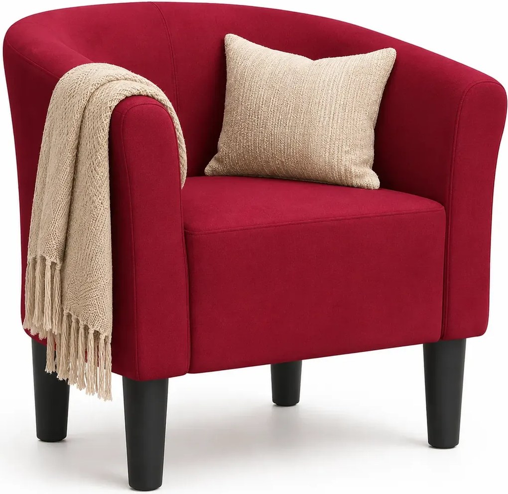 Czerwony fotel klubowy do salonu  C6-W56