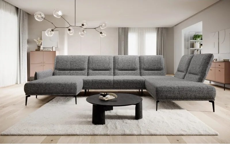 Narożnik STORM XL układ U z funkcją regulacji oparcia i wysuwu podnóżka WERSAL