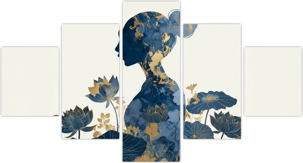 Obraz - Marmurowy profil kobiety (125x70 cm)