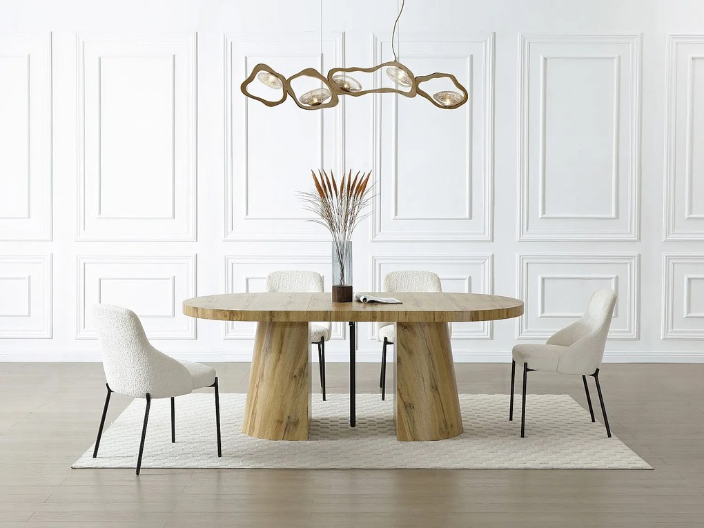 Stół do jadalni rozkładany dla 6 do 12 osób z MDF - Naturalny jasny - CLOEVA