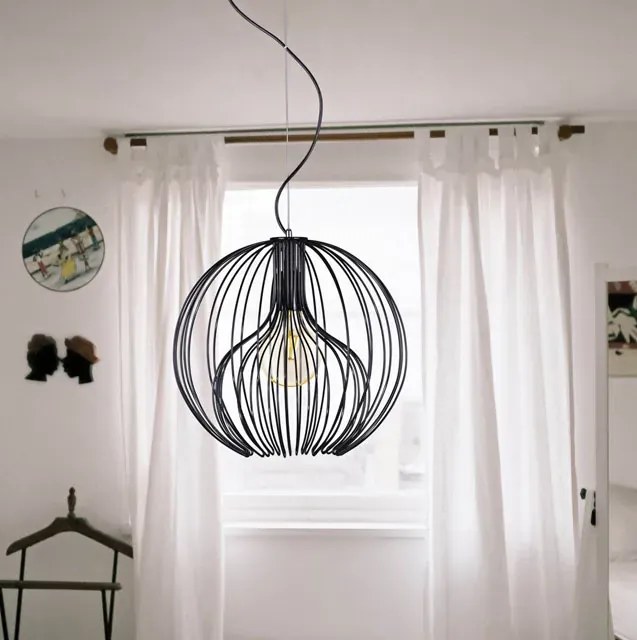 Czarna okrągła lampa wisząca loftowa - S541 D1-D57