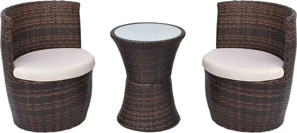 Zestaw brązowych mebli ogrodowych - Lisga