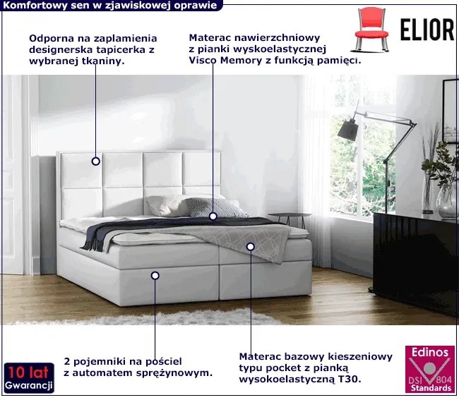 Łóżko kontynentalne 200x200 W1-K72