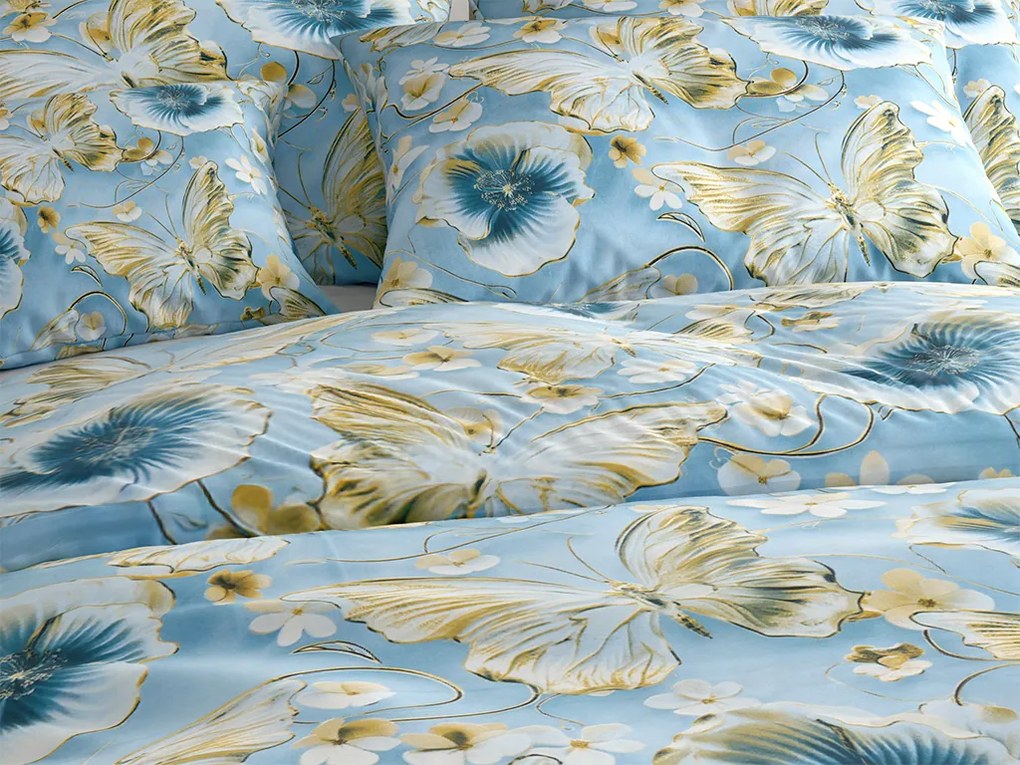 PrzytulneMieszkanie.pl PrzytulneMieszkanie.pl Pościel z mikrofibry CELESTIA niebieska Rozmiar pościeli: 70 x 90 cm | 140 x 200 cm