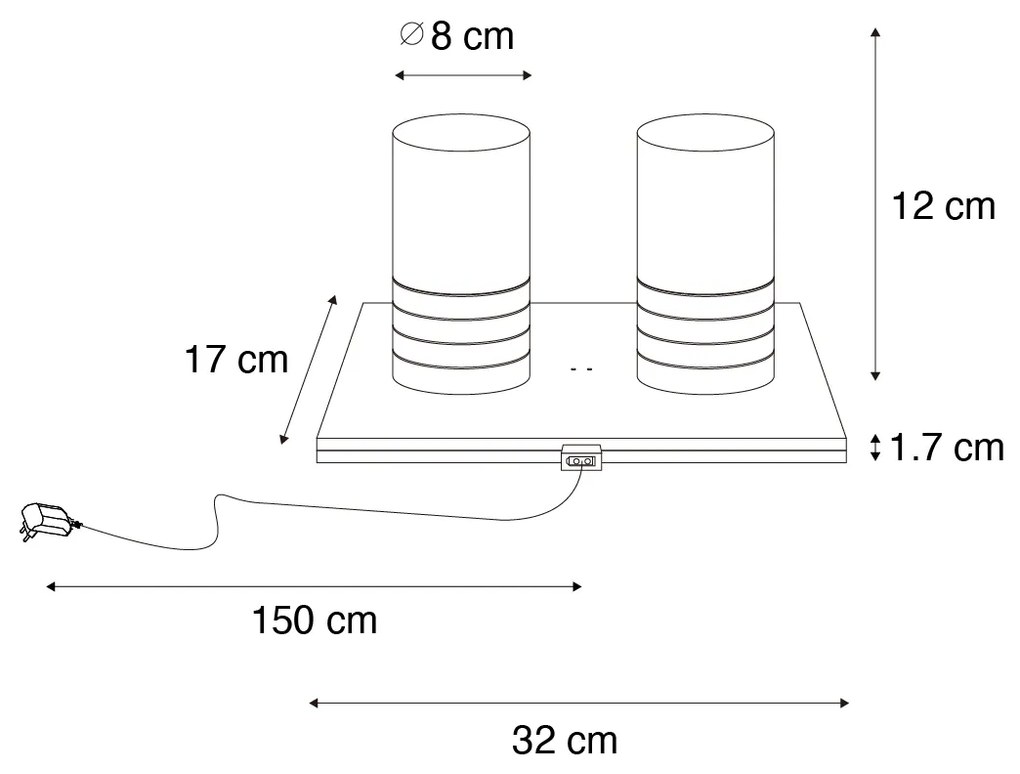 Zestaw 2 lamp stołowych ciemny brąz RGBW ładowanych akumulatorowo - Alessia