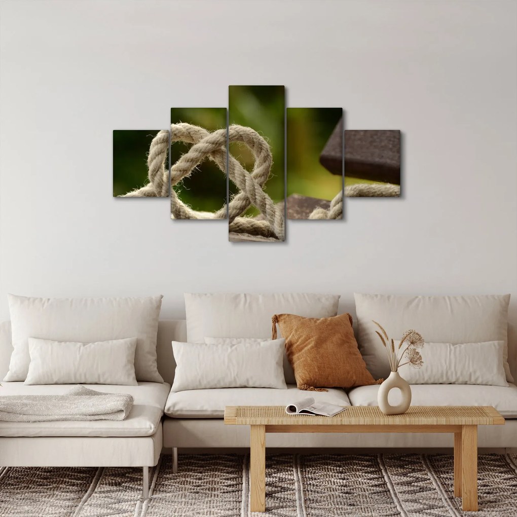 Obraz serca z liny (125x70 cm)