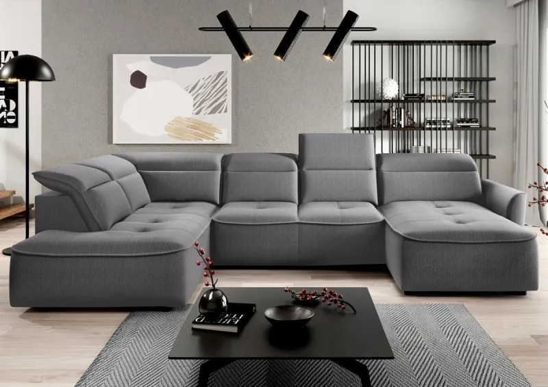 Narożnik MURILLO XL z elektryczną regulacją siedziska Lewostronny w tkaninie VOUGE 15 WERSAL