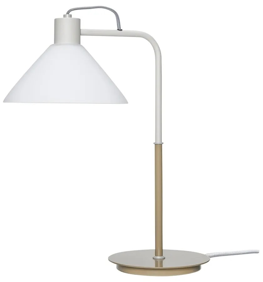 Biała lampa stołowa ze szklanym kloszem (wysokość 44 cm) Spot – Hübsch