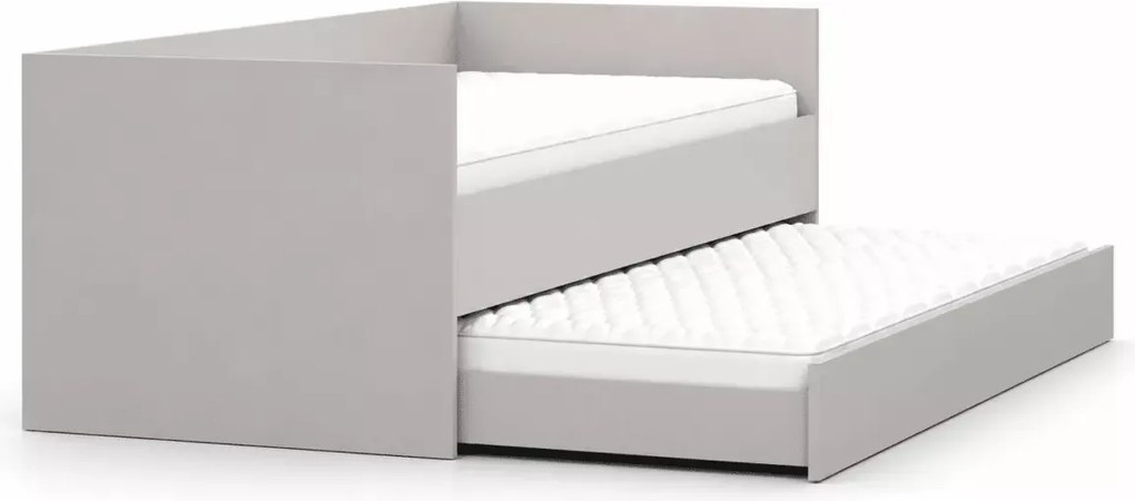 Łóżko Dots 90x200 z szufladą i dodatkowym spaniem 80x200 kaszmir - łóżko młodzieżowe 2w1