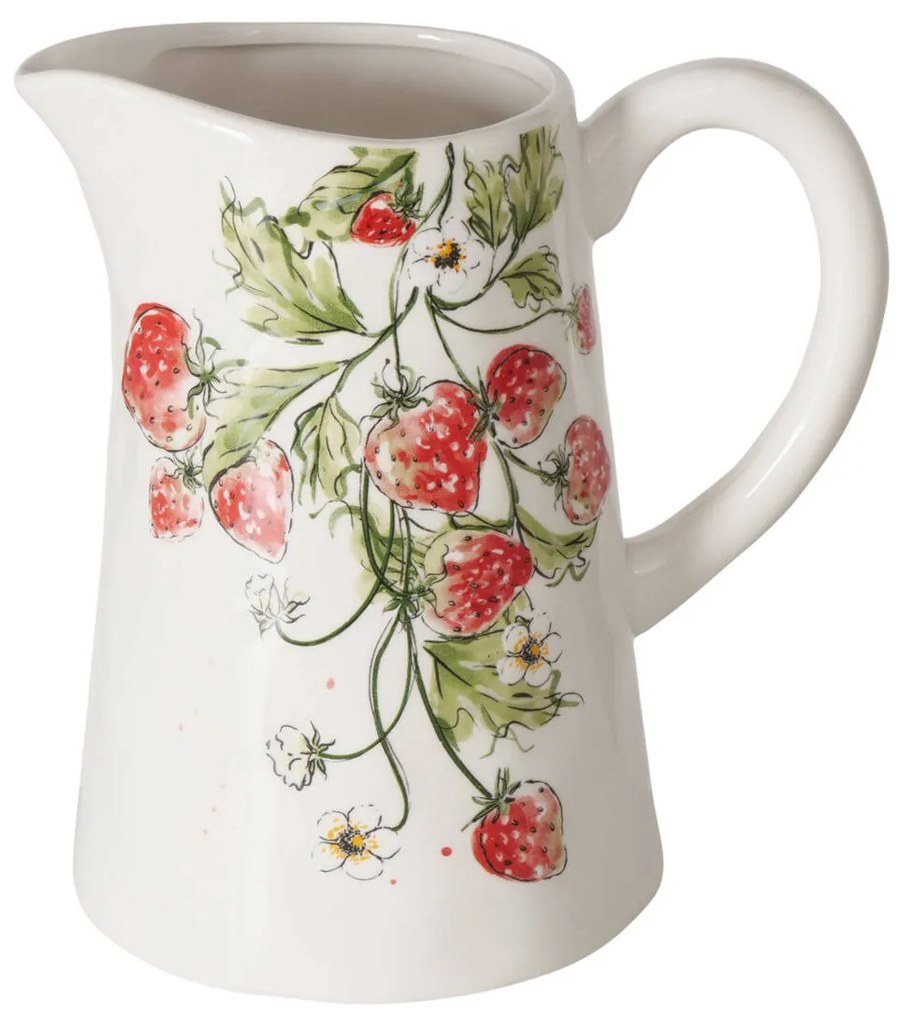 Dzbanek ceramiczny STRAWBERRY, w truskawki, 1250 ml