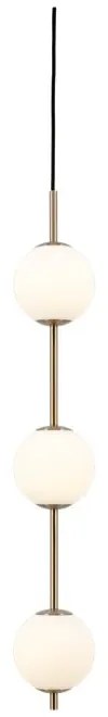 Metalowa lampa wisząca LED w kolorze mosiądzu ze szklanym kloszem ø 12 cm Audrey – UMAGE