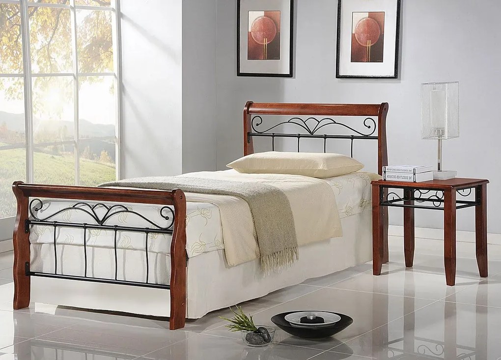 Pojedyncze łóżko czereśnia antyczna B6-N26