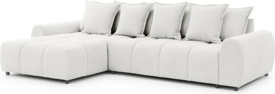 Biały narożnik (lewostronny/z szezlongiem) Albane – Ropez