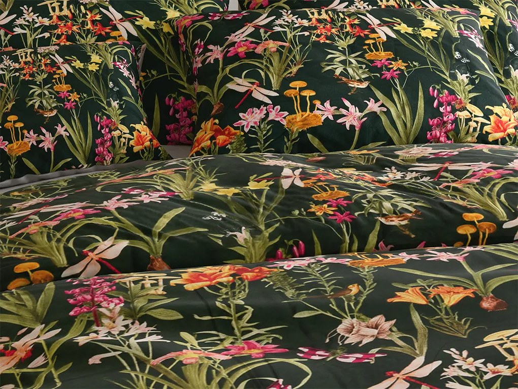 PrzytulneMieszkanie.pl PrzytulneMieszkanie.pl Pościel z mikrofibry MYSTIC GARDEN ciemnozielona Rozmiar pościeli: 70 x 90 cm | 140 x 220 cm