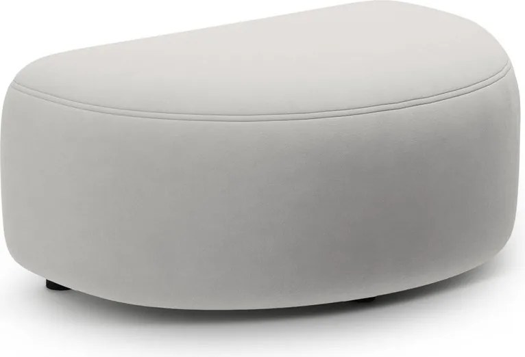 Jasnoszary aksamitny podnóżek Kate – Micadoni