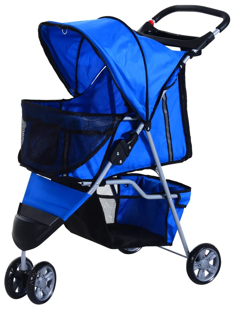Outsunny Wózek dla Zwierząt Składany Lekki Niebieski do 15kg | Aosom PL