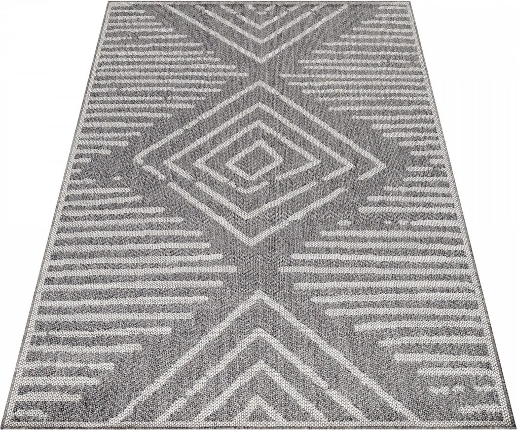 Dywan płaskotkany Aruba Romby szary 240 cm x 340 cm