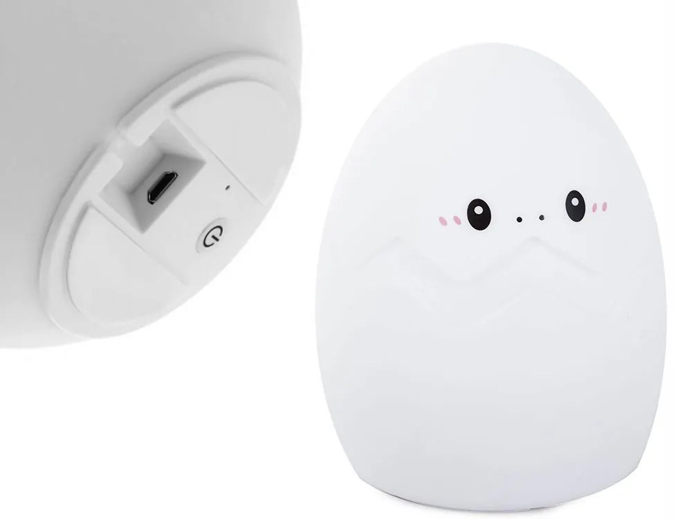 LED dziecięca lampka nocna GEPI 12,5 cm, biała