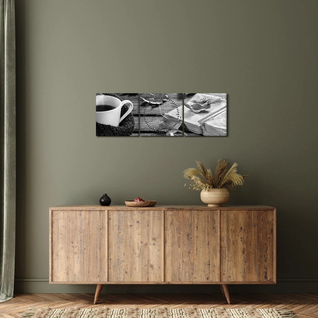 Obraz - Spokojny jesienny dzień (z zegarem) (90x30 cm)
